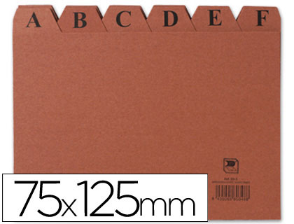 Indice fichero cartón Liderpapel nº 2 75x125 mm.